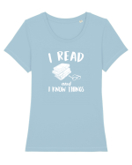 I read and I know things. Tricou mânecă scurtă guler larg fitted Damă Expresser