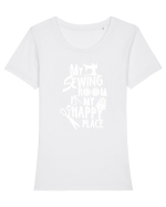 SEWING Tricou mânecă scurtă guler larg fitted Damă Expresser