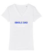 SINGLE DAD Tricou mânecă scurtă guler V Damă Evoker