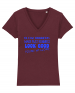 SLOW RUNNERS Tricou mânecă scurtă guler V Damă Evoker