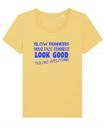 SLOW RUNNERS Tricou mânecă scurtă guler larg fitted Damă Expresser