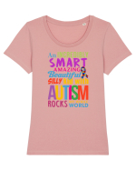 Autism Tricou mânecă scurtă guler larg fitted Damă Expresser