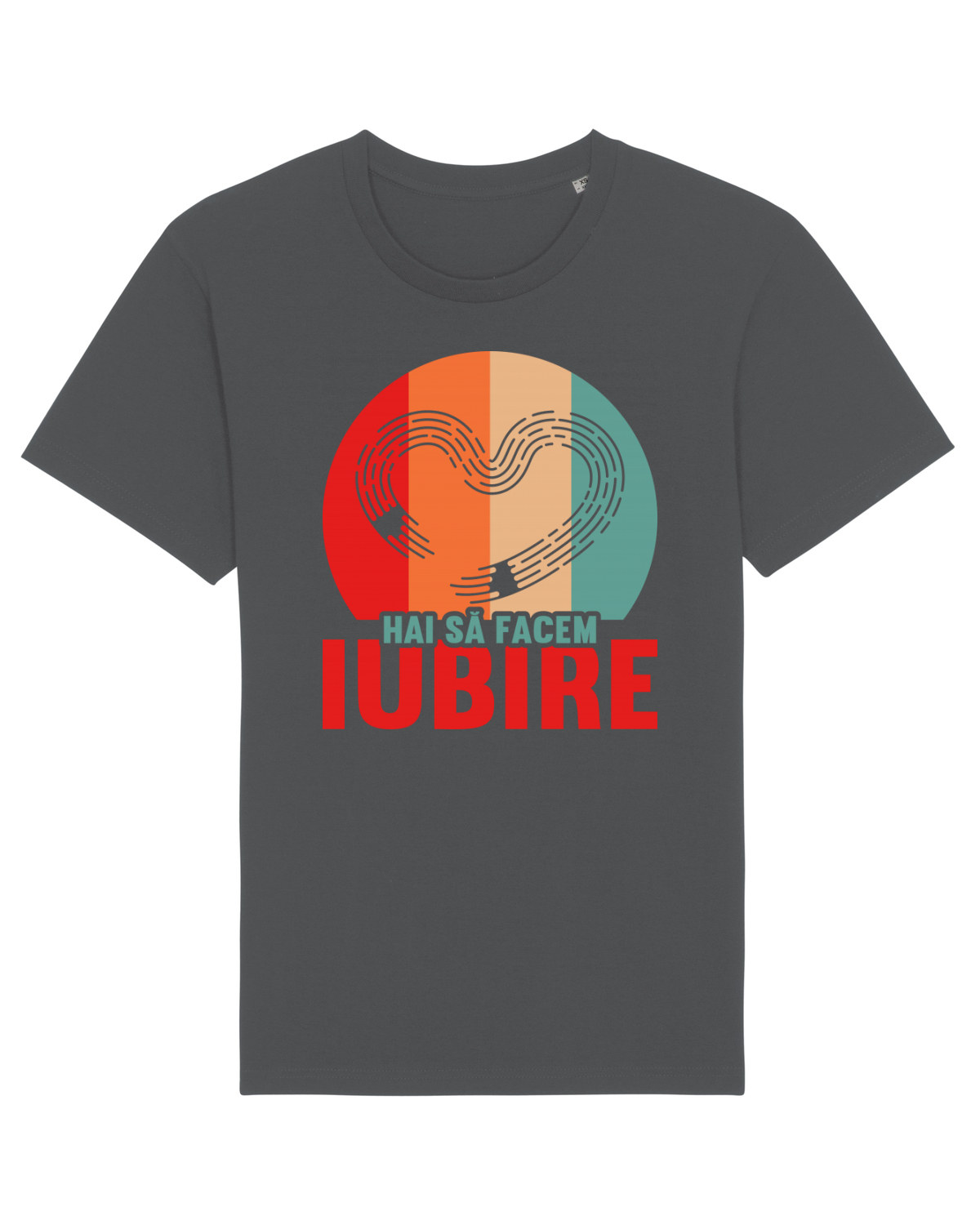 Tricou mânecă scurtă Unisex Rocker Anthracite