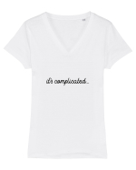 It's complicated Tricou mânecă scurtă guler V Damă Evoker