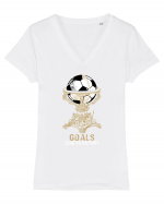 Football Goals Tricou mânecă scurtă guler V Damă Evoker