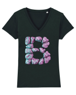 Litera B - 3D Tricou mânecă scurtă guler V Damă Evoker