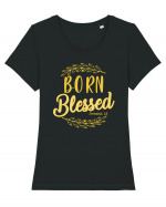 Born blessed Tricou mânecă scurtă guler larg fitted Damă Expresser