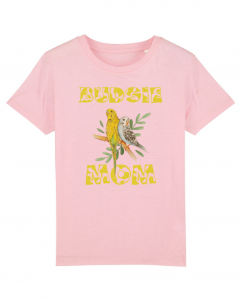 Mama de perus Budgie mom desen manual cu papagali retro Cotton Pink