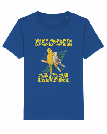 Mama de perus Budgie mom desen manual cu papagali retro Majorelle Blue