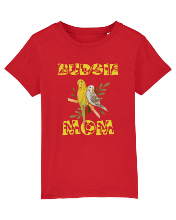 Mama de perus Budgie mom desen manual cu papagali retro Red