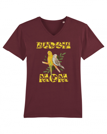 Mama de perus Budgie mom desen manual cu papagali retro Burgundy