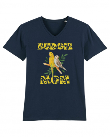 Mama de perus Budgie mom desen manual cu papagali retro French Navy