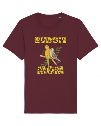 Mama de perus Budgie mom desen manual cu papagali retro Burgundy