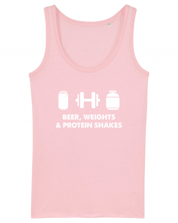 Beer, weights & protein shakes Cotton Pink