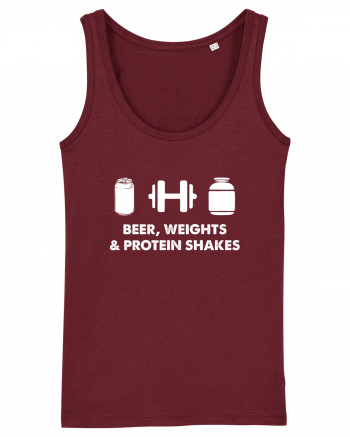 Beer, weights & protein shakes Burgundy