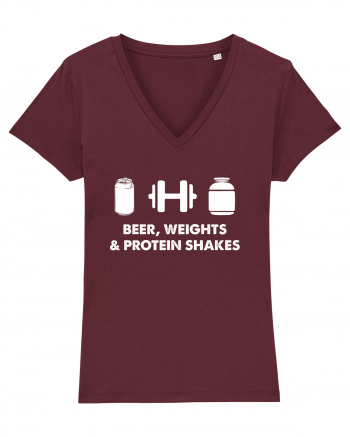 Beer, weights & protein shakes Burgundy