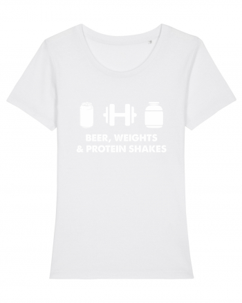 Beer, weights & protein shakes White