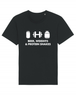 Beer, weights & protein shakes Tricou mânecă scurtă Unisex Rocker