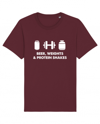 Beer, weights & protein shakes Burgundy