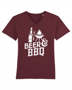 Beer BBQ Tricou mânecă scurtă guler V Bărbat Presenter