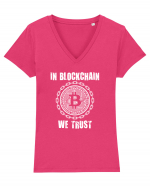 In blockchain we trust Tricou mânecă scurtă guler V Damă Evoker