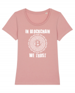 In blockchain we trust Tricou mânecă scurtă guler larg fitted Damă Expresser