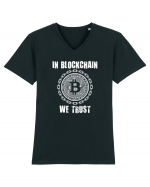 In blockchain we trust Tricou mânecă scurtă guler V Bărbat Presenter