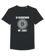 In blockchain we trust Tricou mânecă scurtă guler larg Bărbat Skater