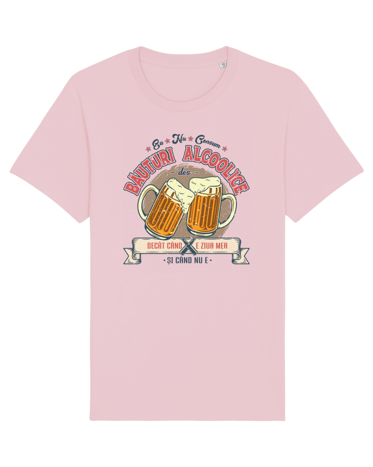 Tricou mânecă scurtă Unisex Rocker Cotton Pink