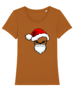 Skull Santa Claus Tricou mânecă scurtă guler larg fitted Damă Expresser