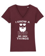  Grow a beard Tricou mânecă scurtă guler V Damă Evoker