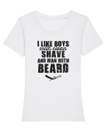 Man with beard Tricou mânecă scurtă guler larg fitted Damă Expresser