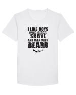 Man with beard Tricou mânecă scurtă guler larg Bărbat Skater