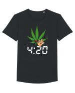 4 20 Funny Trippy Smoking Green Tricou mânecă scurtă guler larg Bărbat Skater