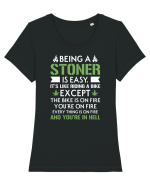 BEING A STONER IS EASY Tricou mânecă scurtă guler larg fitted Damă Expresser