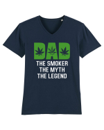 Dad the smoker the myth the legend Tricou mânecă scurtă guler V Bărbat Presenter