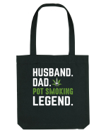 HUSBAND DAD POT SMOKING LEGEND Sacoșă textilă