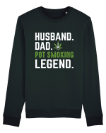 HUSBAND DAD POT SMOKING LEGEND Bluză mânecă lungă Unisex Rise