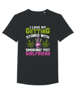 I love my getting stoned with smoking pot girlfriend Tricou mânecă scurtă guler larg Bărbat Skater