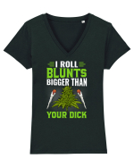 I roll blunts bigger than your dick Tricou mânecă scurtă guler V Damă Evoker