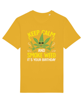 KEEP CALM AND SMOKE WEED IT'S YOUR BIRTHDAY Spectra Yellow