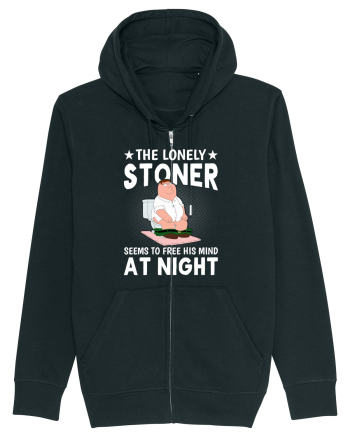 THE LONELY STONER SEEMS TO FREE HIS MIND AT NIGHT Black