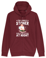THE LONELY STONER SEEMS TO FREE HIS MIND AT NIGHT Hanorac cu fermoar Unisex Connector