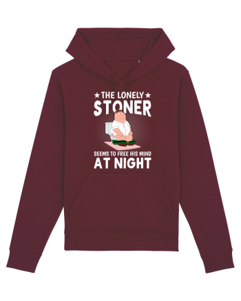 THE LONELY STONER SEEMS TO FREE HIS MIND AT NIGHT Burgundy
