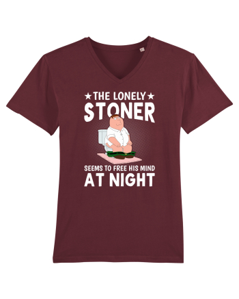 THE LONELY STONER SEEMS TO FREE HIS MIND AT NIGHT Burgundy
