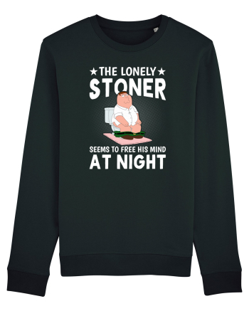 THE LONELY STONER SEEMS TO FREE HIS MIND AT NIGHT Black