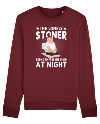 THE LONELY STONER SEEMS TO FREE HIS MIND AT NIGHT Burgundy