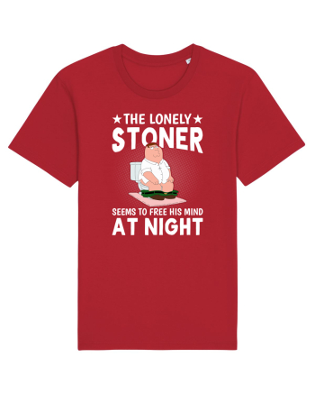 THE LONELY STONER SEEMS TO FREE HIS MIND AT NIGHT Red