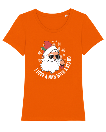 amuzant de Craciun - I love a man with a beard  Bright Orange