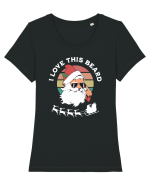 amuzant de Craciun - I love this beard  Tricou mânecă scurtă guler larg fitted Damă Expresser